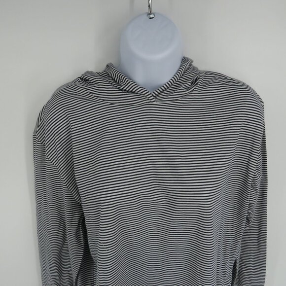 Alternative Apparel XS Striped Black & White Pullover Hooded Top XS NWT - Picture 3 of 5